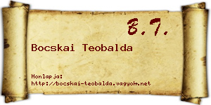 Bocskai Teobalda névjegykártya